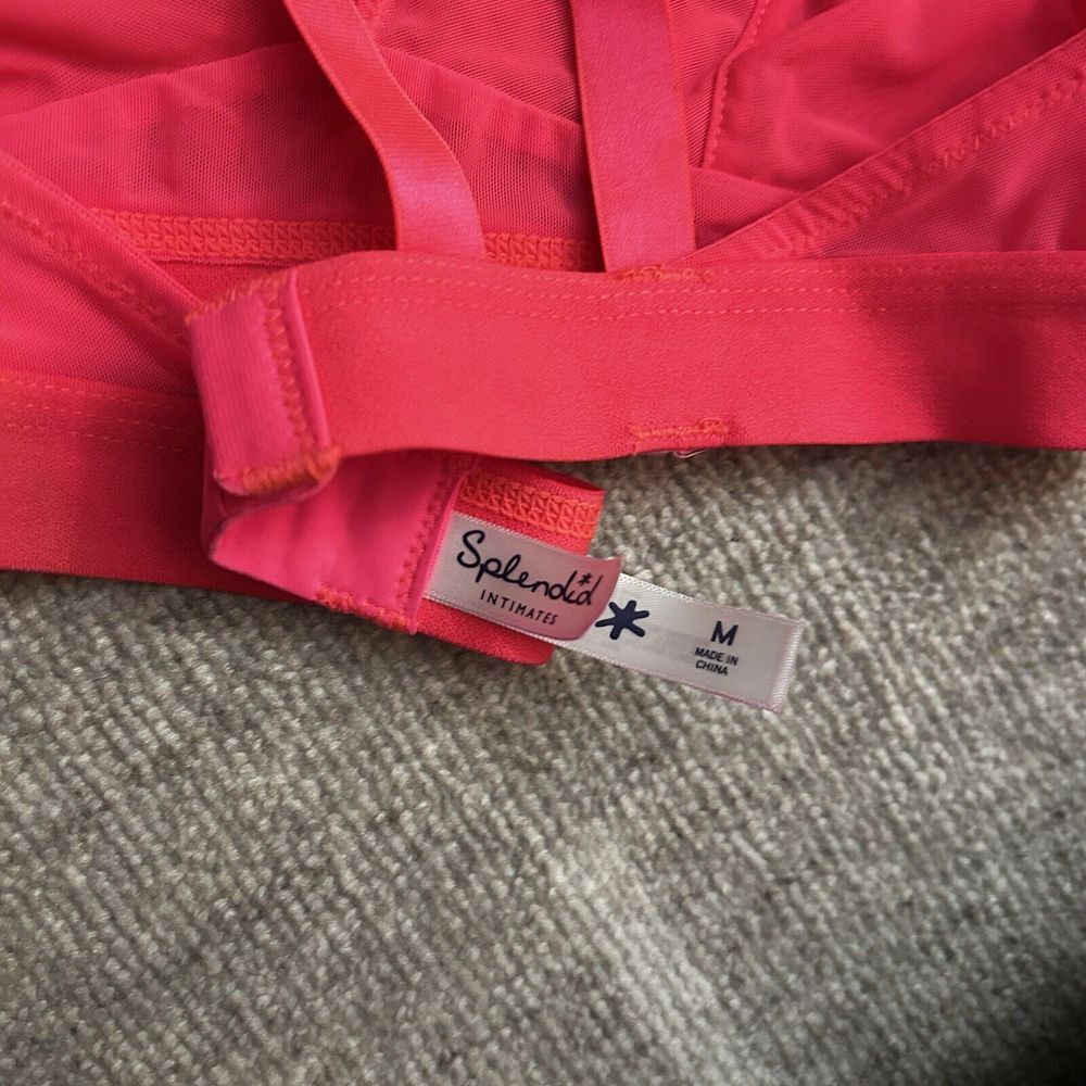 Splendid Intimates Bra Bralette Size M Hot Pink T-Adjustable Straps - Picture 3 of 3